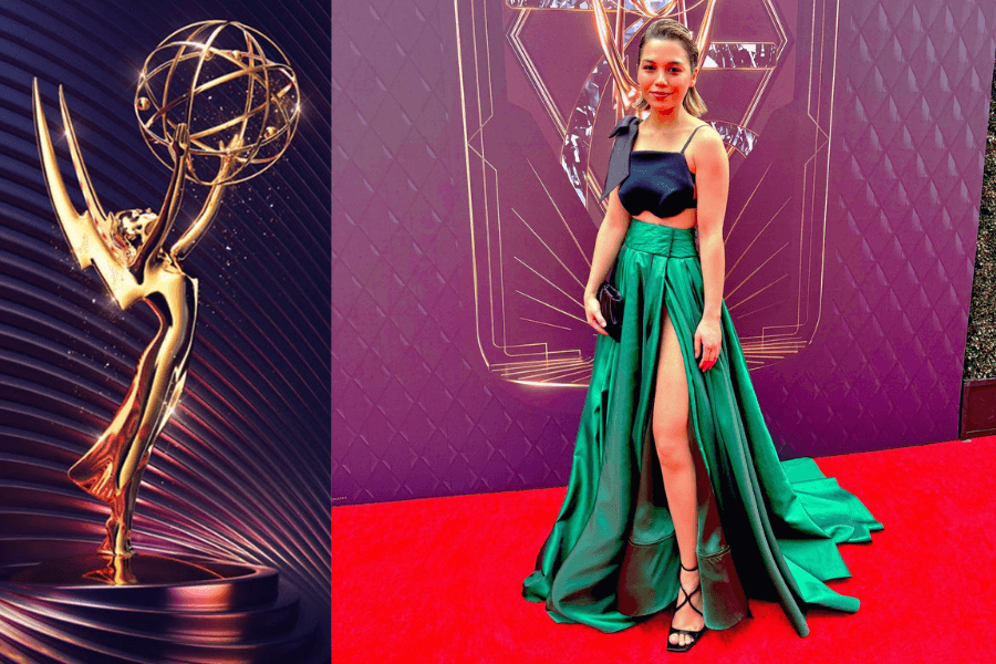 Personal Styling Emerald Elegance: Crafting Red Carpet Magic for our Client at the Emmy Awards
