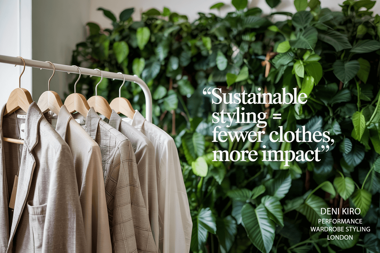 Sustainable Wardrobe Impact: Conscious Styling by Deni Kiro Sustainable capsule wardrobe concept with fewer high-quality clothing pieces