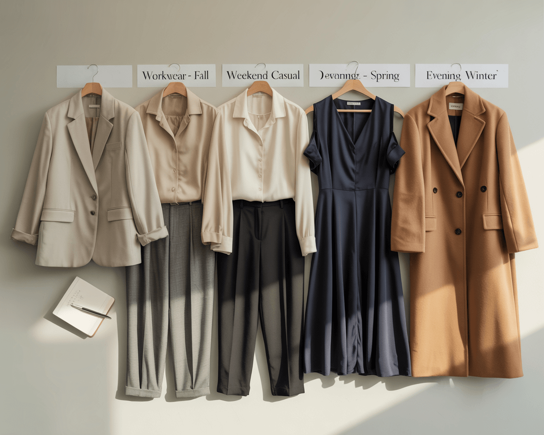 Professional capsule wardrobe for executive women styled by personal shopper in the UK