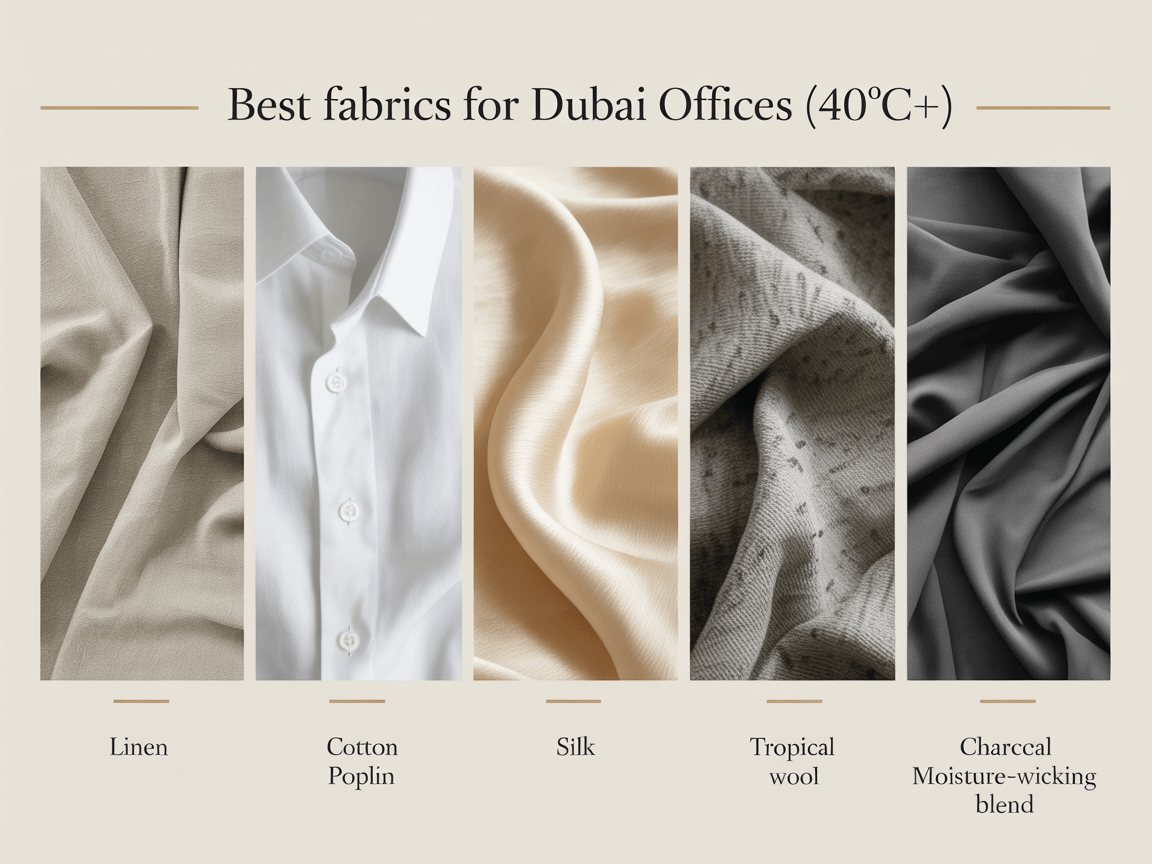 Best Fabrics for Summer Business Outfits in Dubai Heat Best fabrics for summer business outfits in Dubai heat professional women
