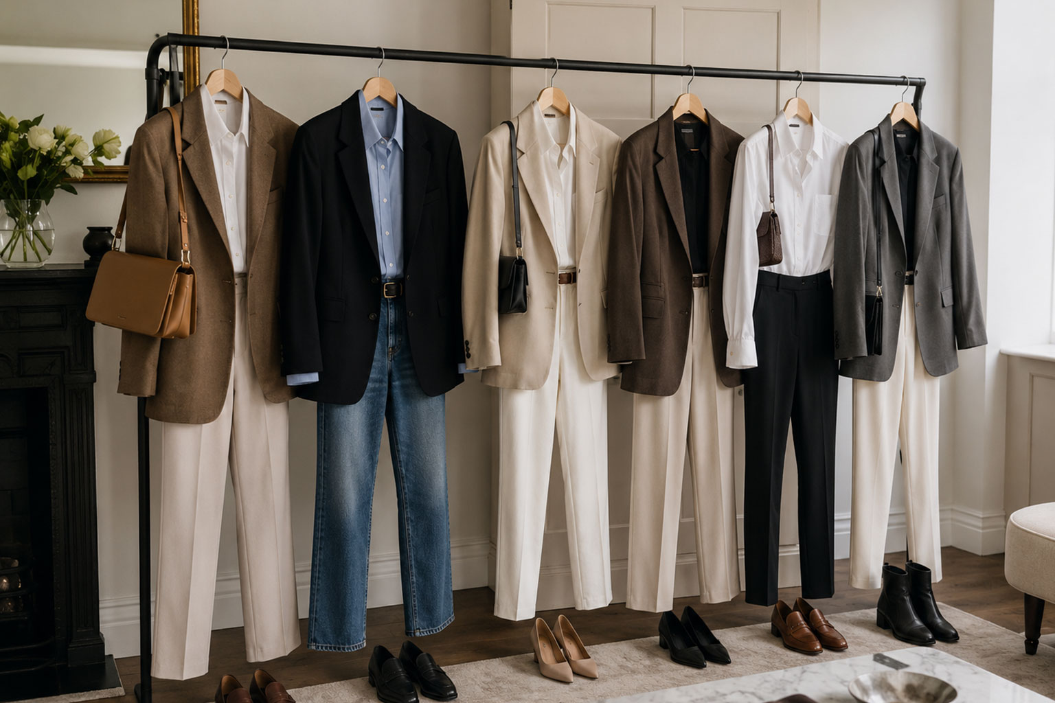 complete outfit combinations built from an existing wardrobe